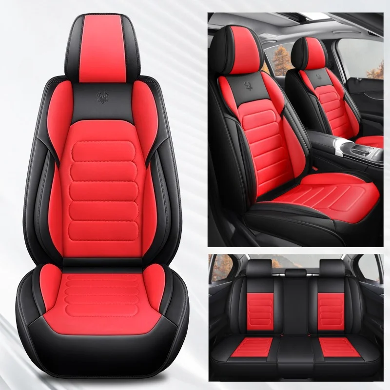 

Napa Leather 3D Surround Wings Car Seat Covers 360 Full Coverage Comfort Driving Non Slip Wear Resistant For Split Head Models