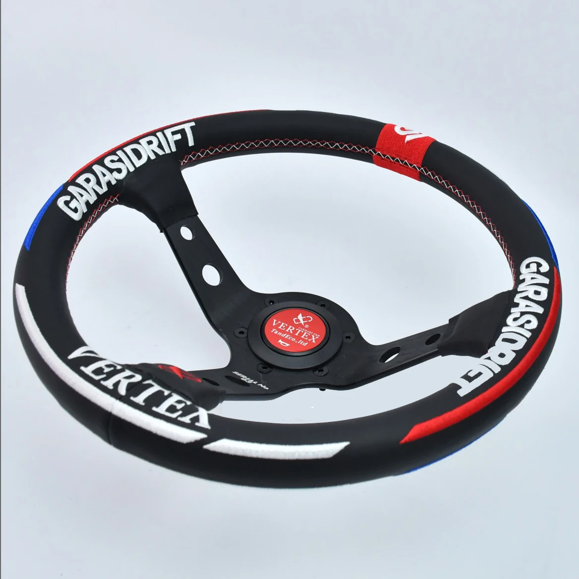 Vertex 320MM Racing Steering Wheel Suede Leather Embroidery Universal Car Accessory Auto Parts Drift Steering Wheel For Sports