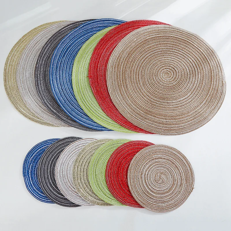 

Round cotton yarn placemat Insulation Western food mat Woven dining table mat Household goods Bowl mat