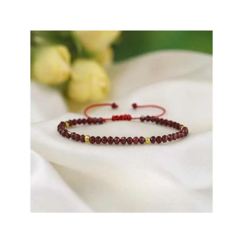 سوار كريستال العقيق الشفاء، سوار من الأحجار الكريمة الطبيعية الرائعة والبسيطة، جوهرة ميلاد يناير