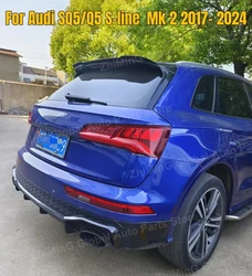 For Audi SQ5/Q5 S-line  Mk 2 2017- 2024 MAXTON Style Car Rear Boot Lip Spoiler Cap Rear Trunk Roof Spoiler Splitter Bodykit