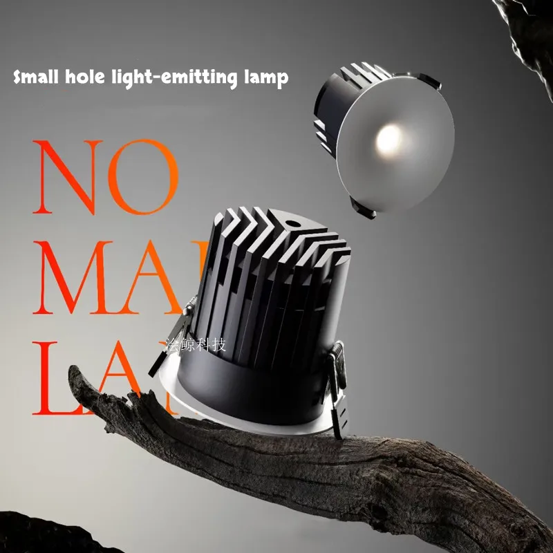 

New LED small-hole downlight for living room ceiling, anti-glare tube light, skin-friendly black lamp body, home lighting 7W9W