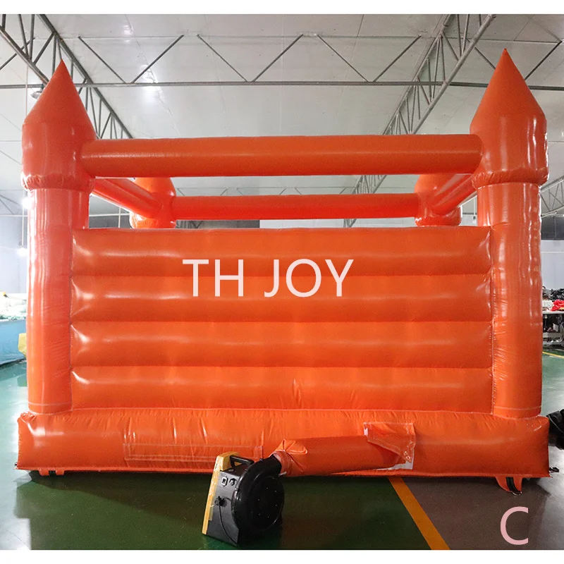 snel luchtschip tot deur, 2025 Halloween oranje springkussen huis, 4x4 m 13x13ft springkasteel voor Halloween party