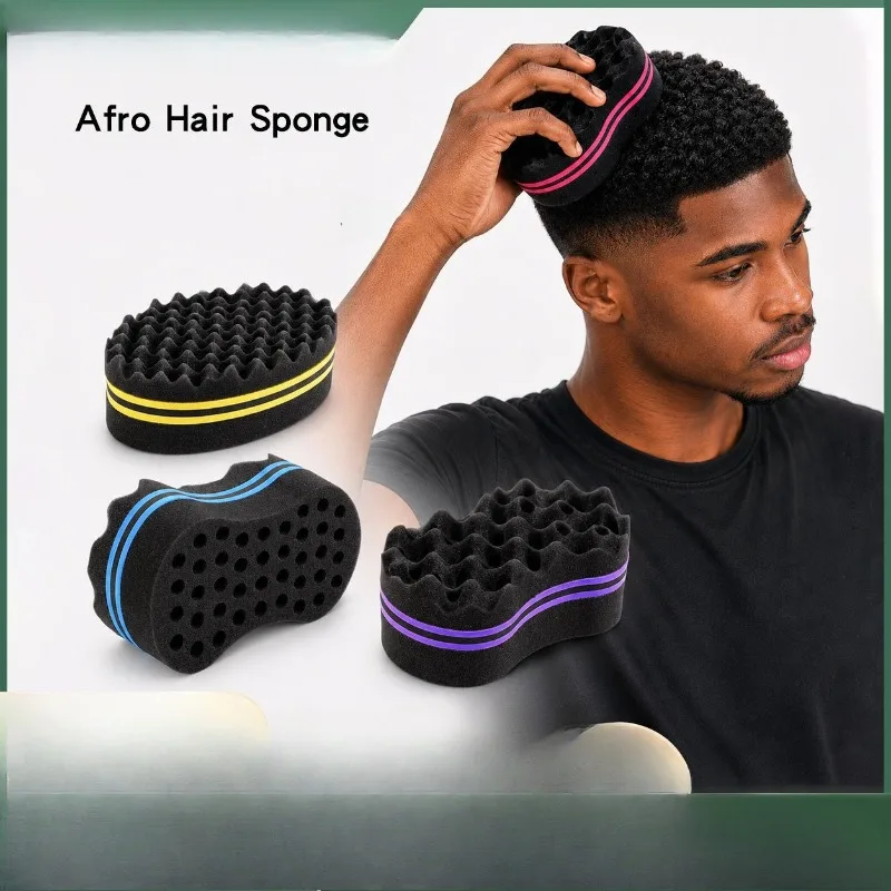 Oval Double Sides Magic Twist Hair Brush Sponge Brush for Natural Afro Coil Wave Dread Sponge Brushes Hair Braids Braiding Hair