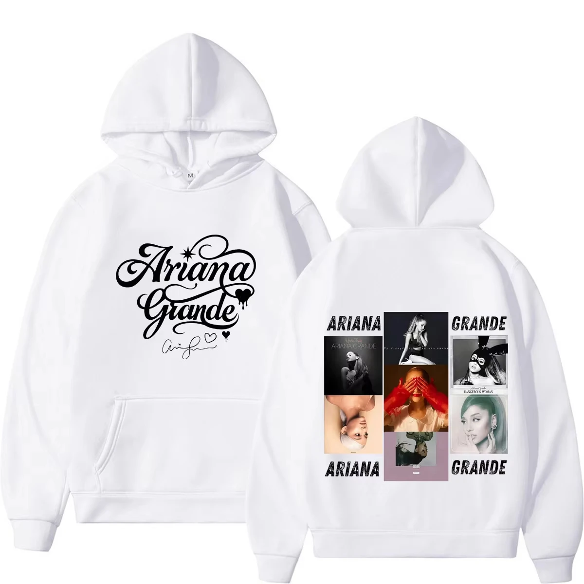 2026 Adults Kids Music Collage Graphic Hoodie, Portrait Typography Print Casual Long Sleeve Oversized Hoodie Crewneck Sweatshir