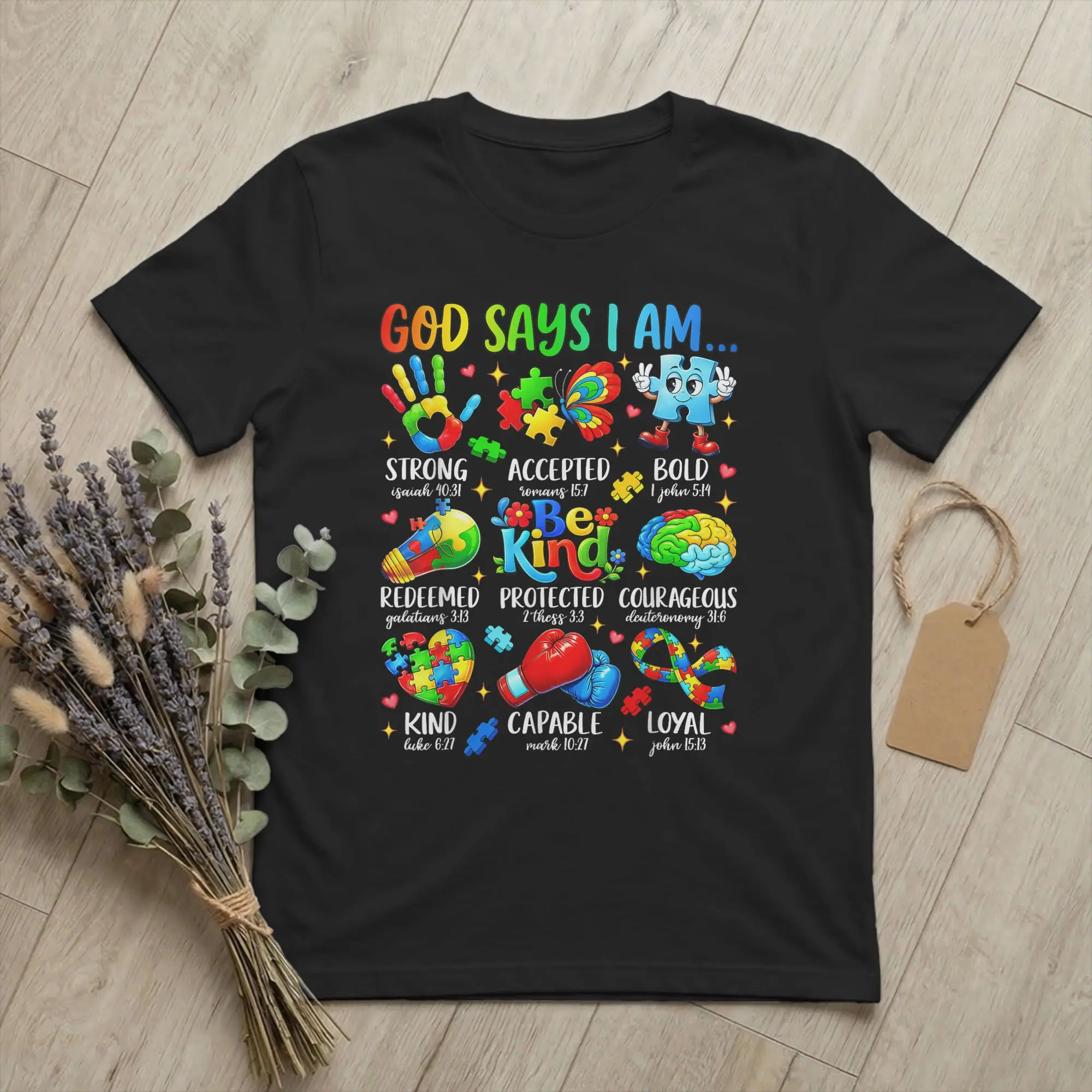 Men's T-Shirt God Says I Am Be Kind Autism Awareness Humorous Pure Cotton Tee Shirt Short Sleeve SPED T Shirt Clothing Plus Size