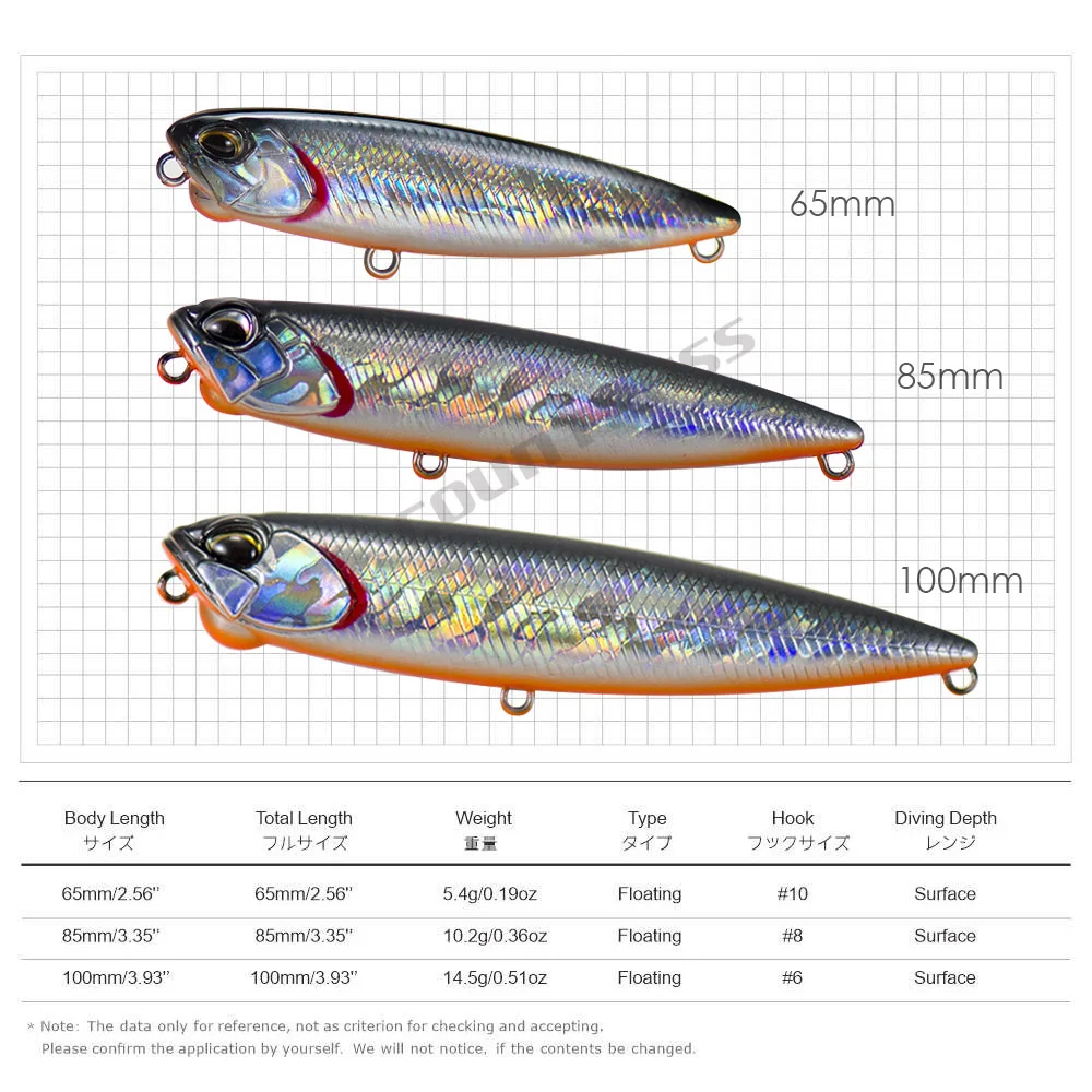 COUNTBASS 65mm 85mm 100mm Walking Baits Topwater Fishing Lures  Floating Stick Wobblers Leurre de Surface Plug Angler's Tackle