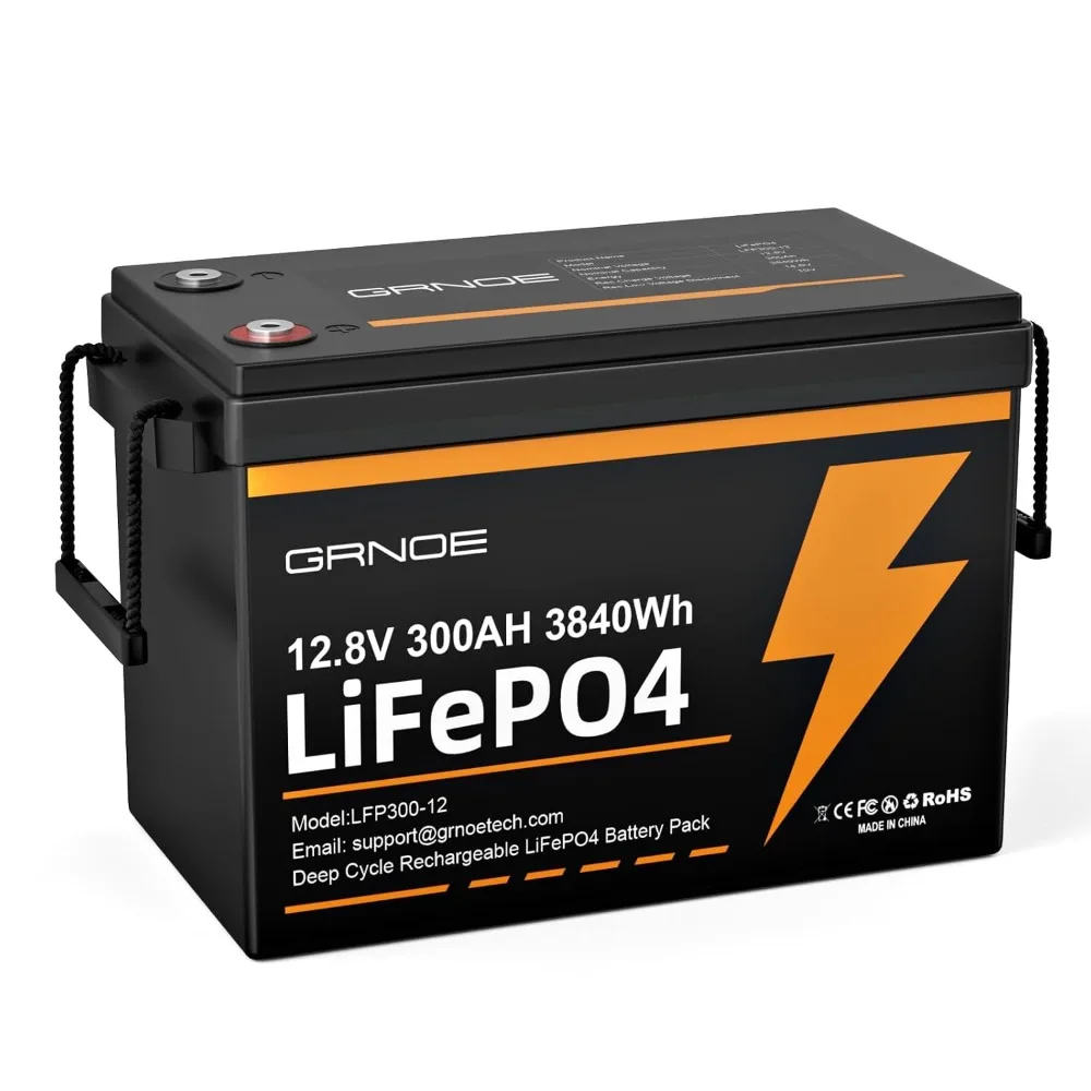 12V 300Ah LiFePO4 Battery 200A BMS 3840Wh Lithium Rechargeable for RV Marine Solar Off Grid, Custom