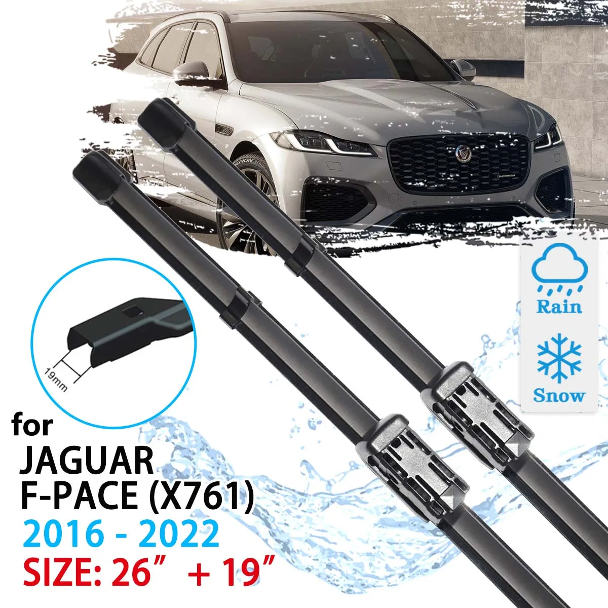 For Jaguar F-Pace FPace X761 2016 2017 2018 2019 2020 2021 2022 Windscreen Windshield Accessories Windows Car Front Wiper Blade