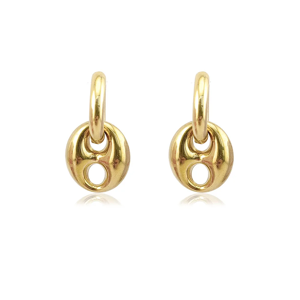 HUIDANG Winter Earrings Trend 2026 Woman Mariner Link Stainless Steel Earrings Boucles D'oreilles New In