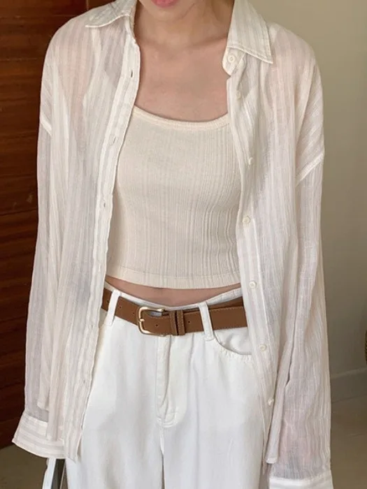 

Синий женский корейский свободный крой, летний новый модный универсальный длинный топ с одной пуговицей для защиты от солнца