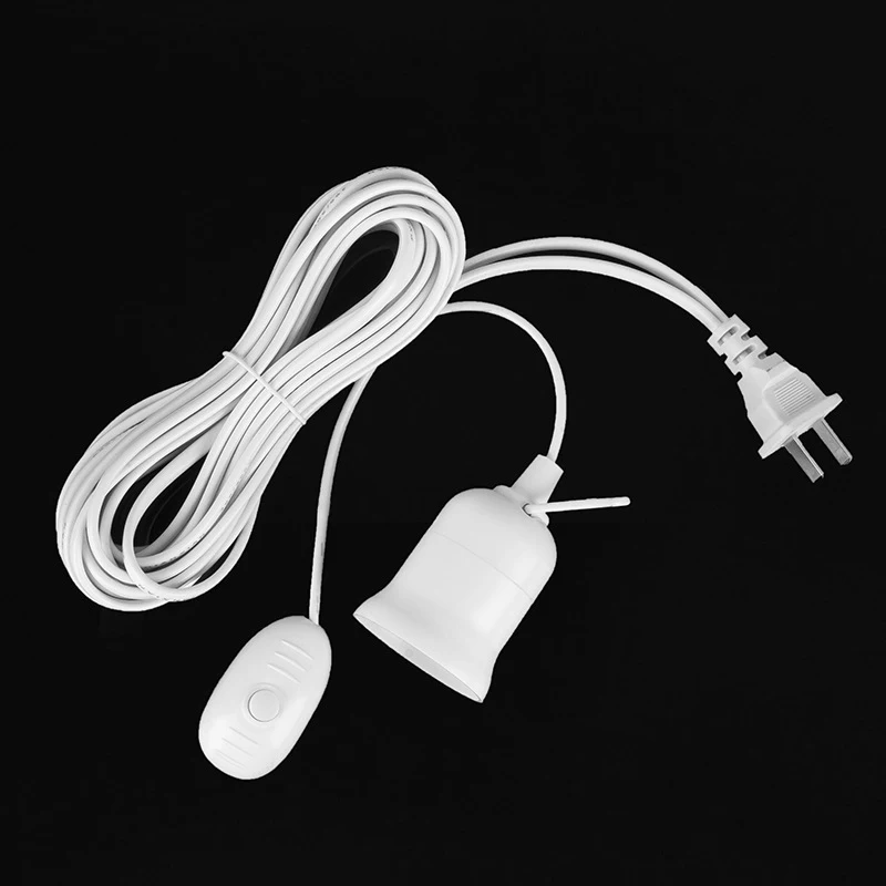 2/4/7/9M Power Cord Cable E27 LED Lamp Bulb Bases Socket Holder US Plug Switch Wire Extension Cable For Pendant Bulb Hanglamp