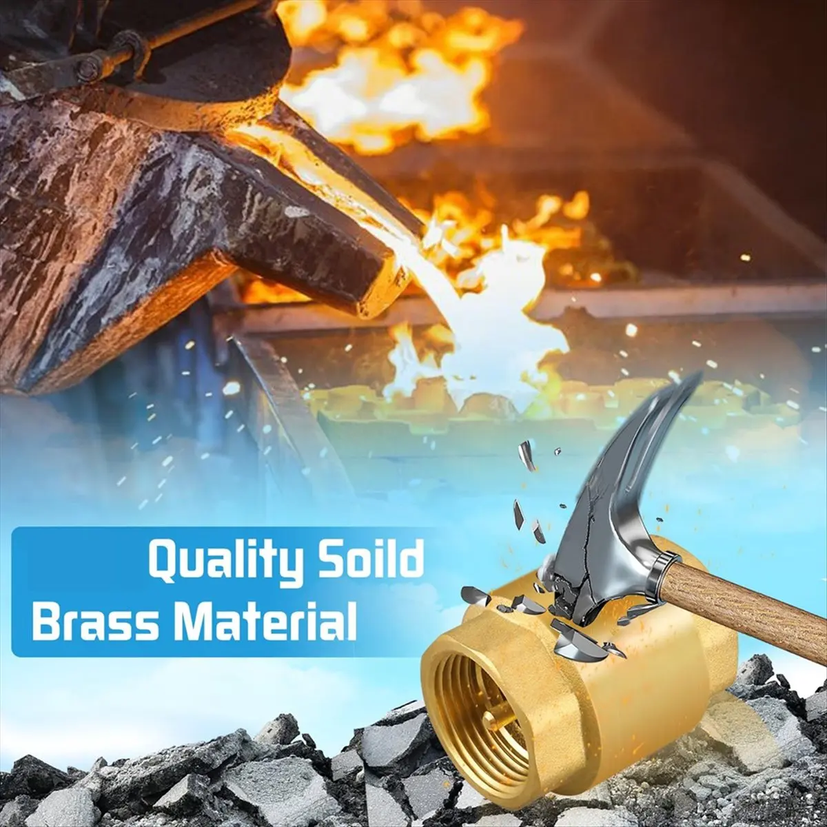 BABQ 2PCS 1 Inch NPT Female Thread Spring Check Valve, Solid Brass Non Return One Way Horizontal Check Valve for Well, Pump