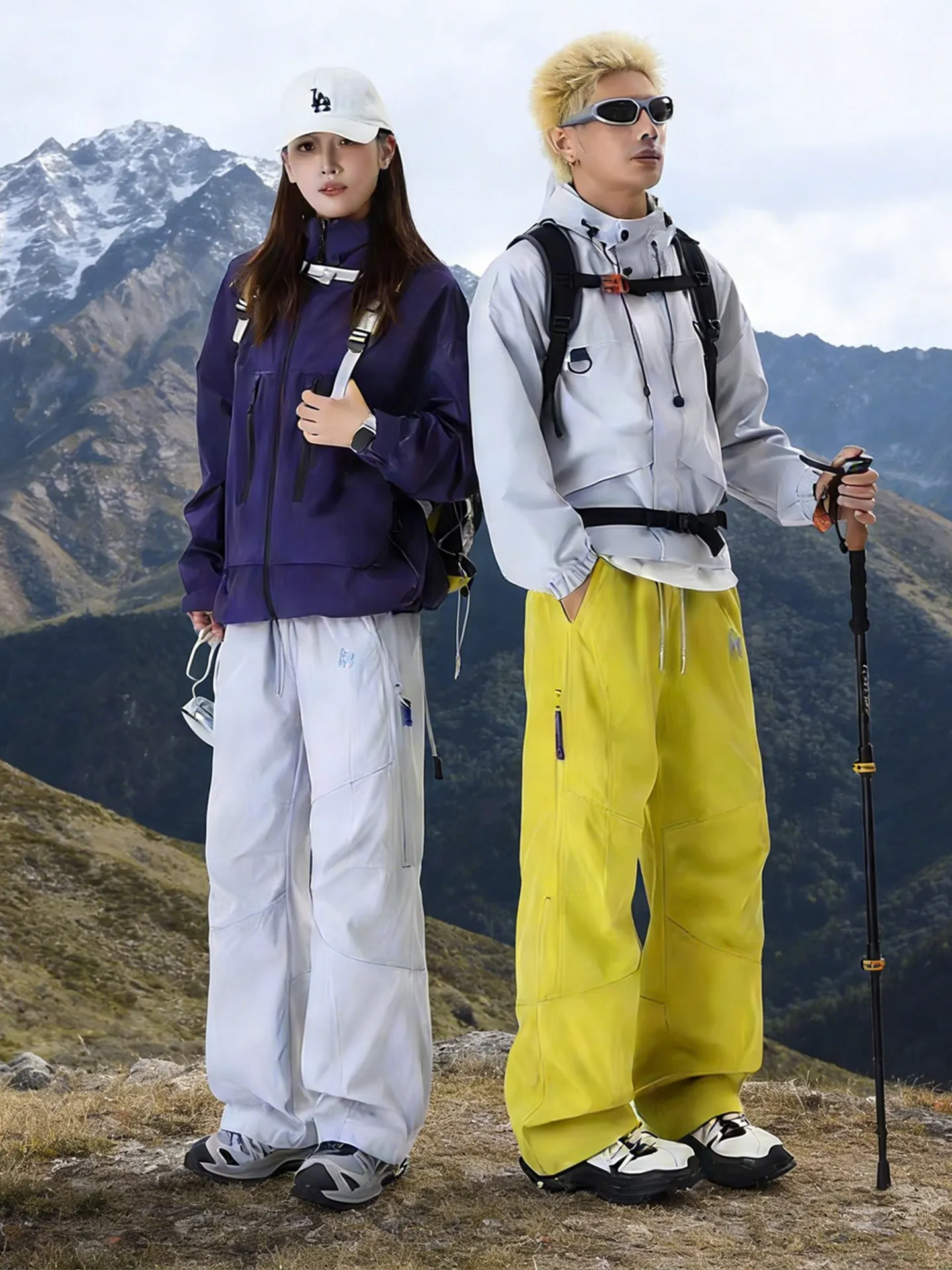 

ex American Sle Soft ell Fce Lined Waterproof Windproof Winter Outdoor Climbing Pants Zipper Workwear Trousers