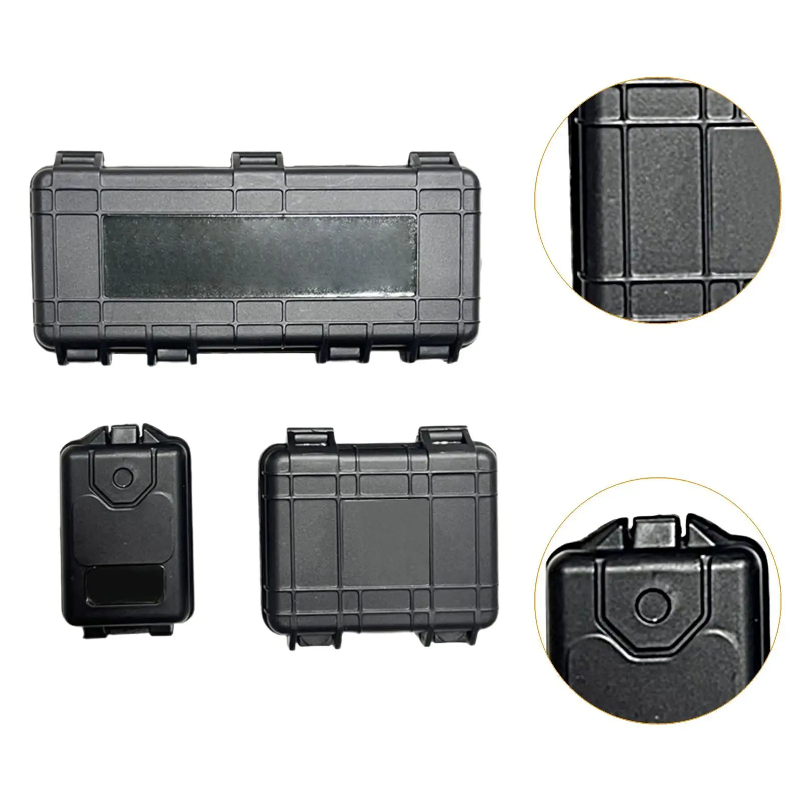 3x3Pcs 1/18 Action Figure Model Simulation Suitcase Chest (Black Color) Scene