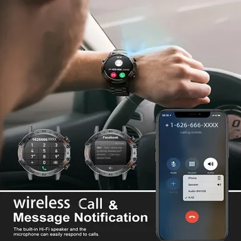 नई 400mA गोल स्मार्ट वॉच पुरुषों के लिए AMOLED स्क्रीन मल्टीपल स्पोर्ट्स फिटनेस वॉच ब्लूटूथ कॉल स्मार्टवॉच वाटरप्रूफ घड़ी+गिफ्ट 10 best sales गोल स्मार्ट घड़ी - №6