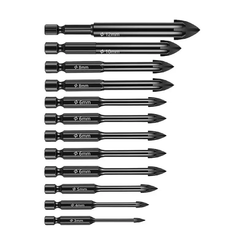 

Concrete Drill Bit Set Professional Masonry Drill Bit Set Alloy Carbide Multi Purpose Tool Kit With High Density For Cement