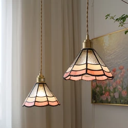 Creative Restaurant Pendant Light Glass Single Pendant Lamp Japanese Copper Modern Hanging Light Bar Counter Ceiling Chandelier