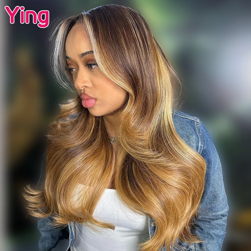 Honey Blonde Omber 12A 13x4 13x6 Lace Frontal Human Hair Wig PrePlucked Brazilian Remy Body Wave Lace Front Wigs For Black Women