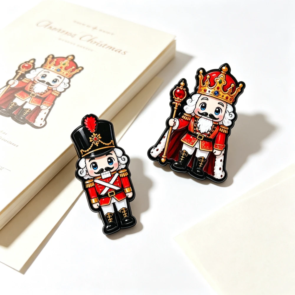 2pcs  Soldier Brooch Figure Pin Vintage Cartoon Brooches Women Coat Jewelry Xmas Gift