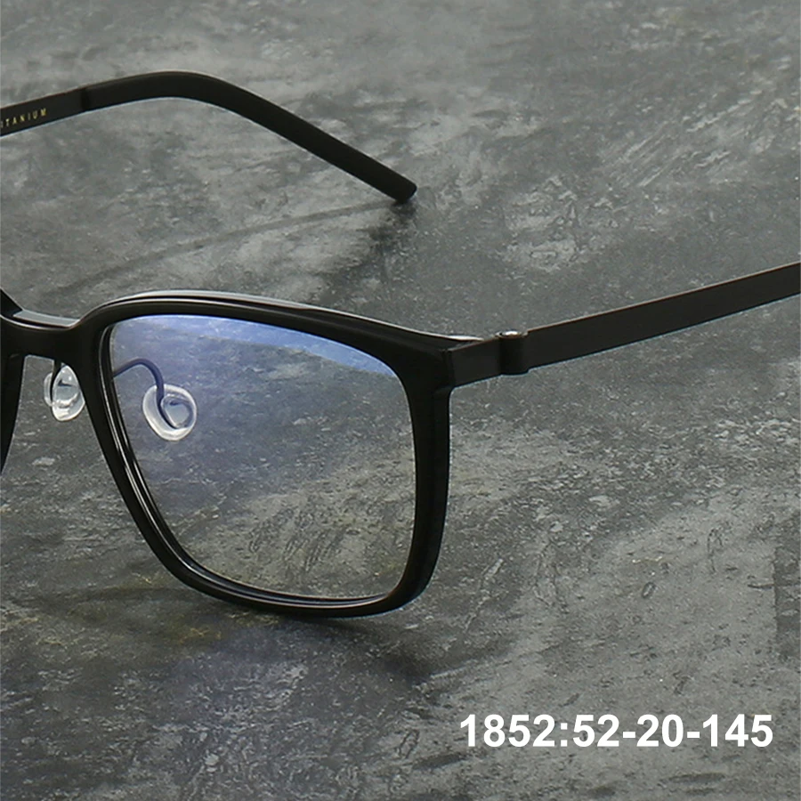 Denmark Brand Men Rectangle Large Glasses Frame 1852 Ultralight Screwless Titanium Acetate Fashion Vintage Eyeglasses Spectacles