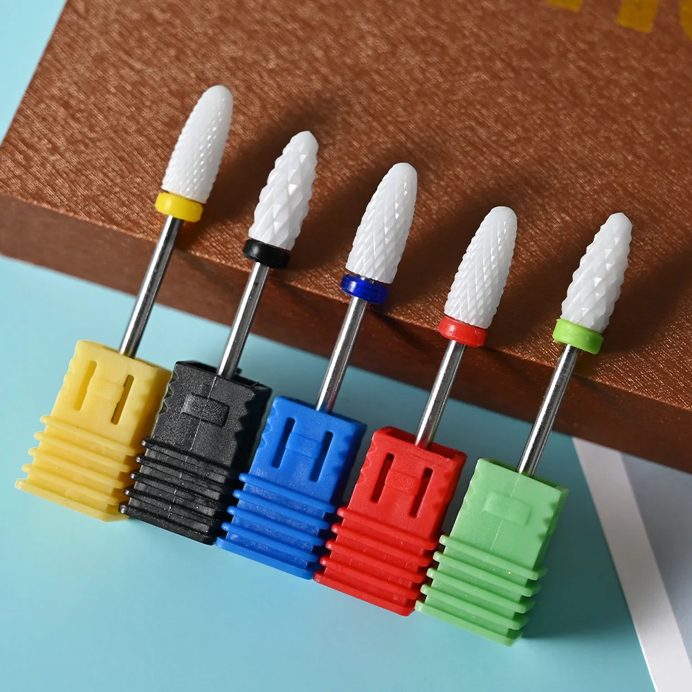 

Ceramic Nail Drill Bits Professional Corn Shape Ceramic Bits, Acrylic Nail File Bits for Manicure Pedicure Cuticle Gel Polishing