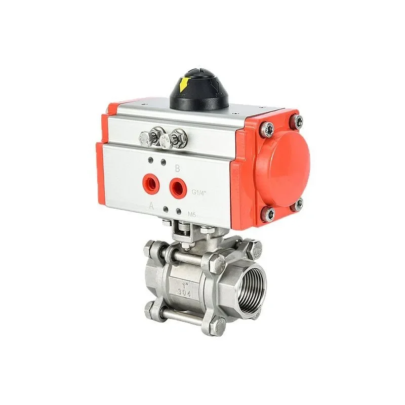 Pneumatic Threaded Ball Valve Q611F-16P Stainless Steel Three-piece Internal High Temperature Steam AT
