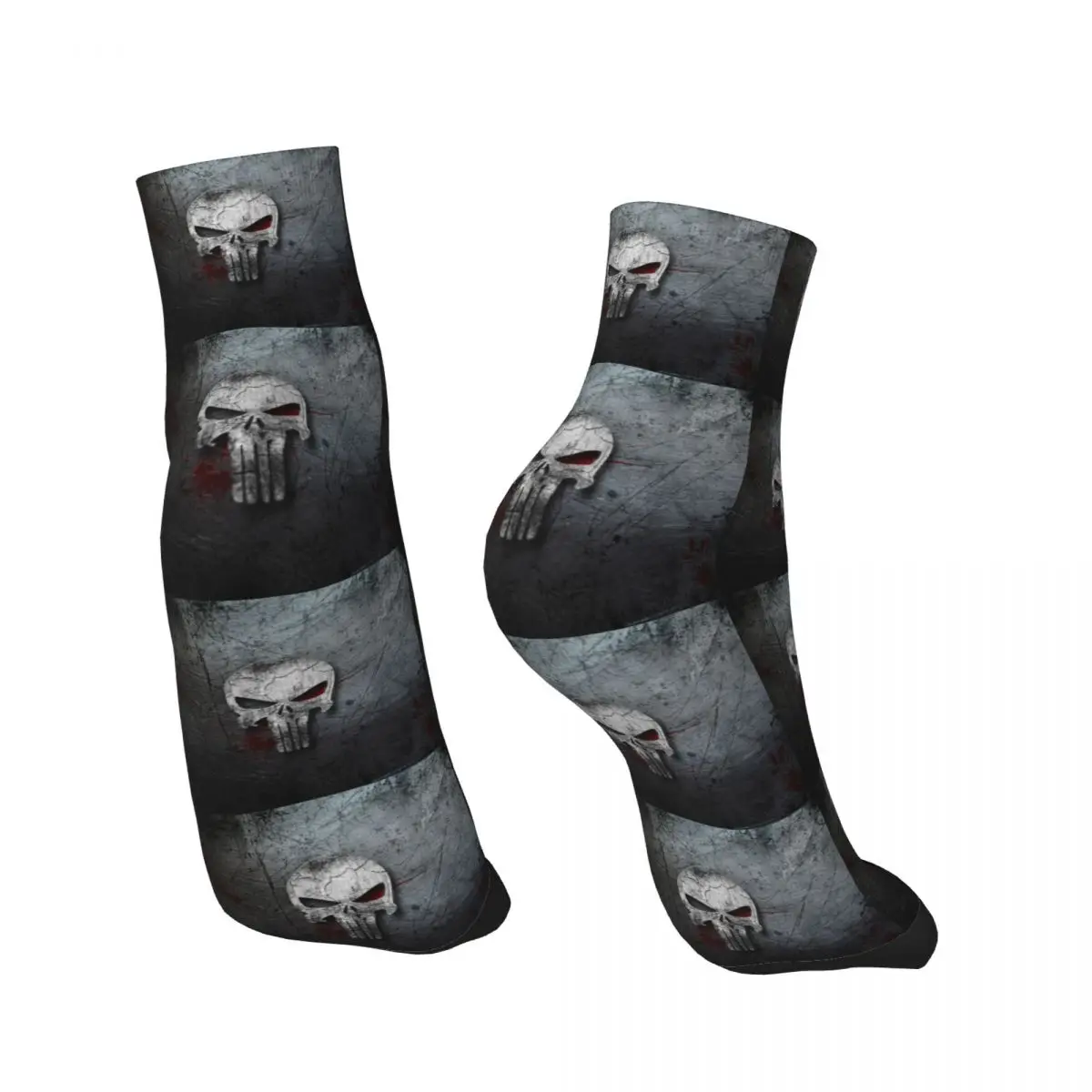 Cool Men's Vintage Skeleton Punishers Skull Dress Socks Unisex Breathbale Warm 3D Print Crew Socks