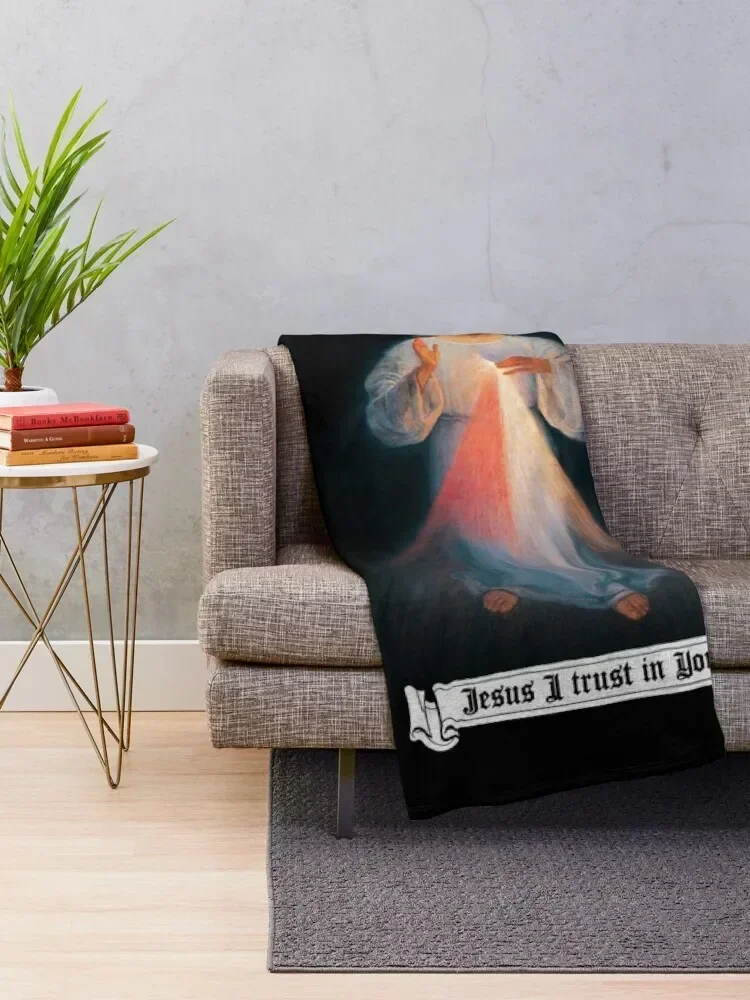 The Divine mercy image, catholic and Christian gifts, Jesus I trust in you Throw Blanket Sleeping Bag Picnic Sofa Throw Blankets