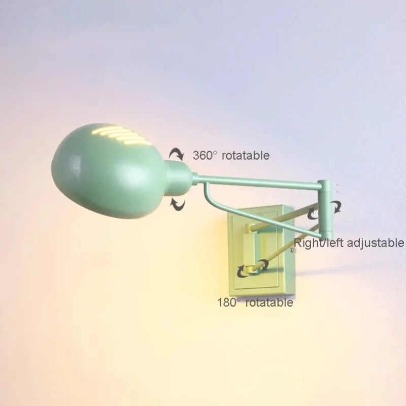 

Modern Metal Creative Bedroom Bedside Light On The Wall Scalable Long Arm Wall Lamp