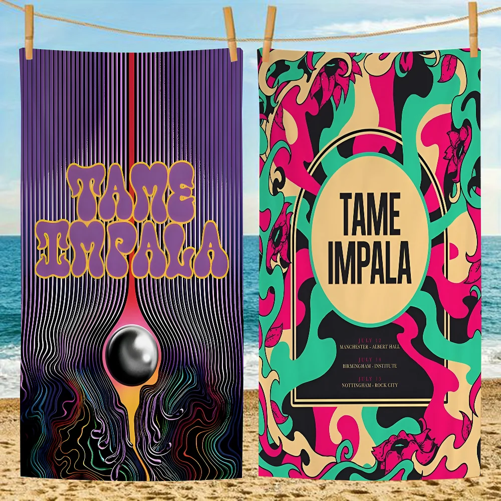 

Tame Impala Psychedelic Microfiber Beach Towel Absorbent Quick Dry Soft Yoga Swimming Resort Mountain Climbing Towel