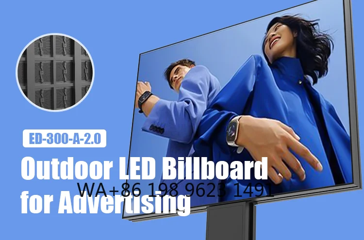 Anti-Reflection LED Totem Big Outdoor Advertising Screen Roadside Commercial Signage Full Color LED Display Panel