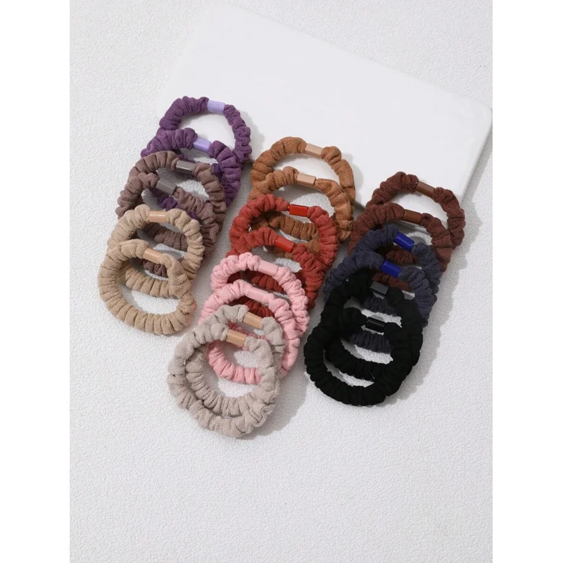

20pcs Brown Solid Fabric Scrunchies Set for Women, All-Match Hair Accessories for Daily, Gatherings & Decor