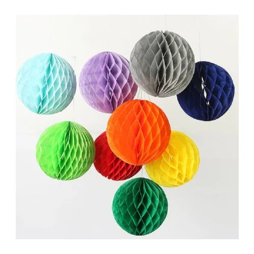 Sable Round Shape Paper Lantern Ornament 20 cm 5 Pcs