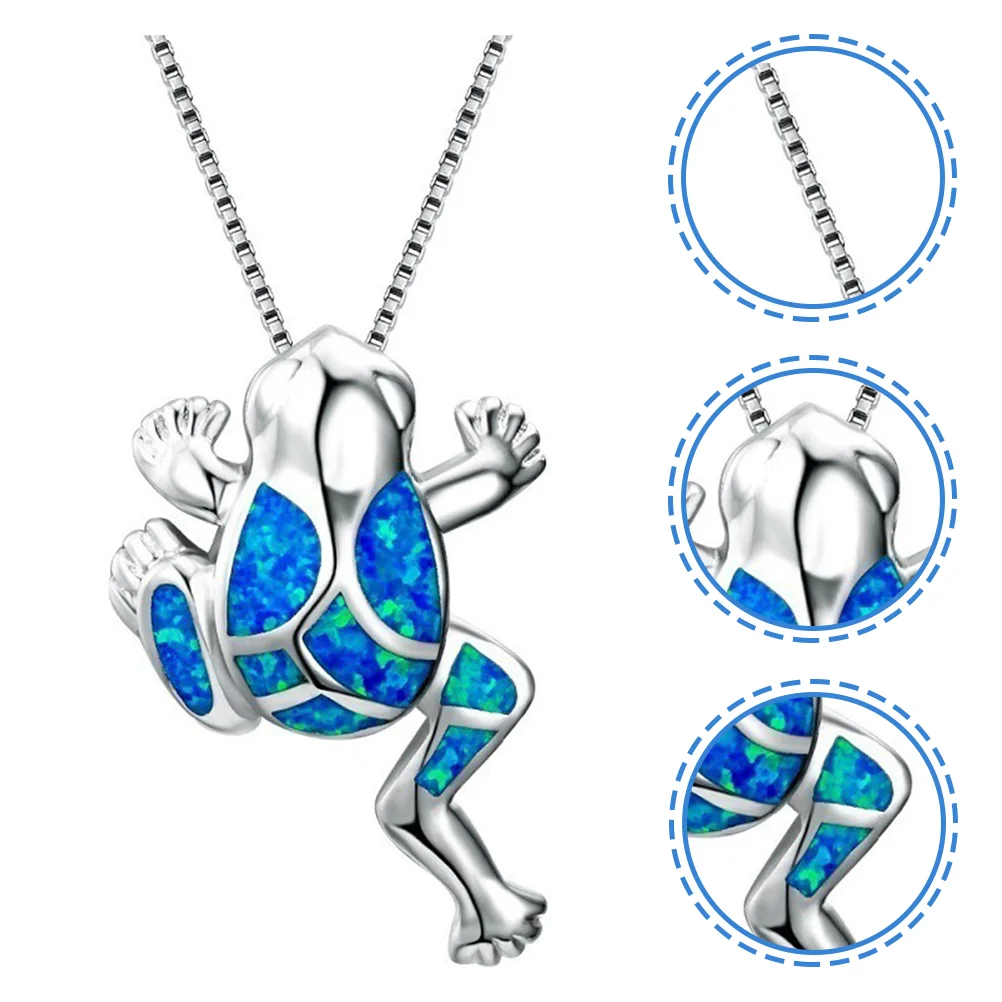 Frog Necklace Pendant for Women Short Women's Mother's Day Gift Silver Charm Unique Design