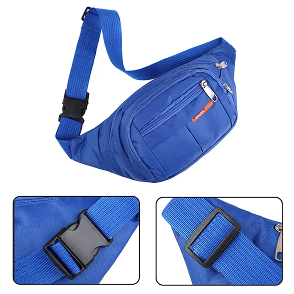 Bolsa impermeável para cintura esportiva para homens e mulheres, bolsa mensageiro de um ombro, bolsa no peito, mesma lona casual, ao ar livre, nova