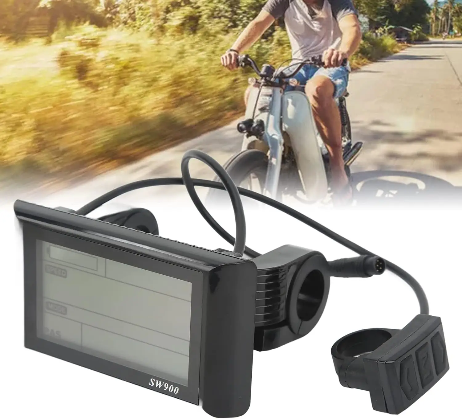 

Electric Scooter LCD Display,High-Resolution ABS Meter with Connector,E-Scooter Dashboard for Urban Commuters, Daily Riders