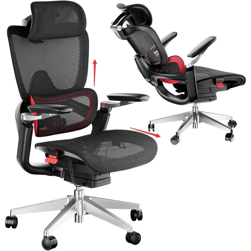 

Ergonomic Office Chair, Big And Tall Mesh Computer Gaming Chair With Adaptive Lumbar Support, Work Chair