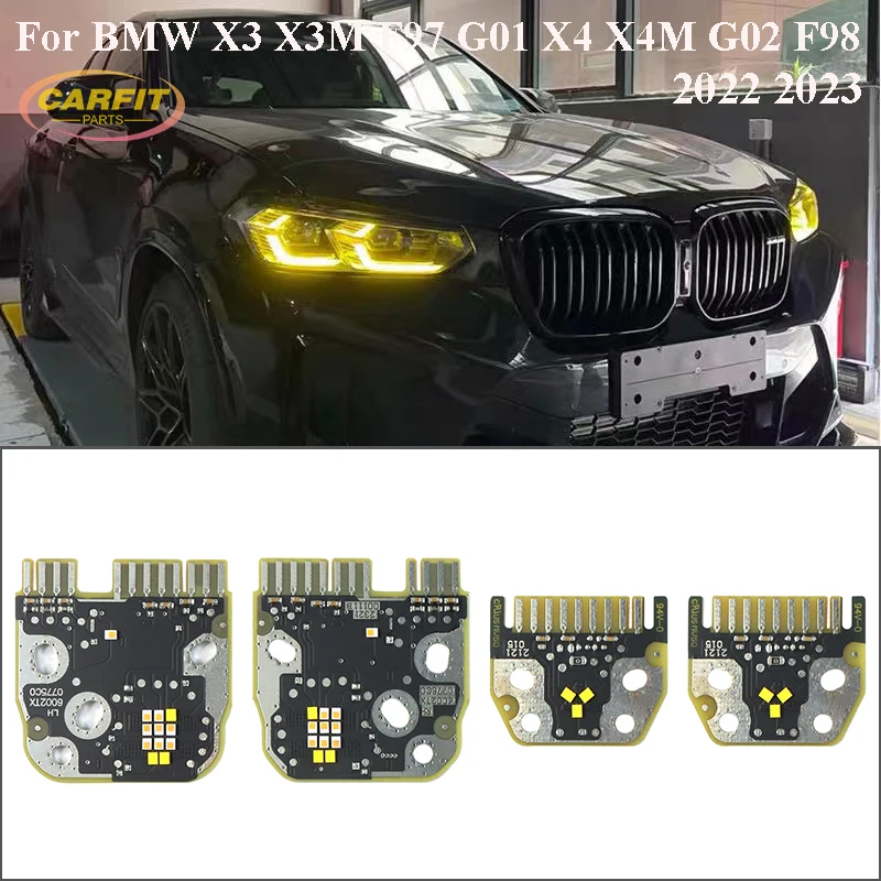 

Lemon Yellow Angel Eyes DRL Boards For 2022 2023 BMW X3 X3M G01 F97 X4 X4M G02 F98 LCI LED Headlight Daytime Running Lights Chip