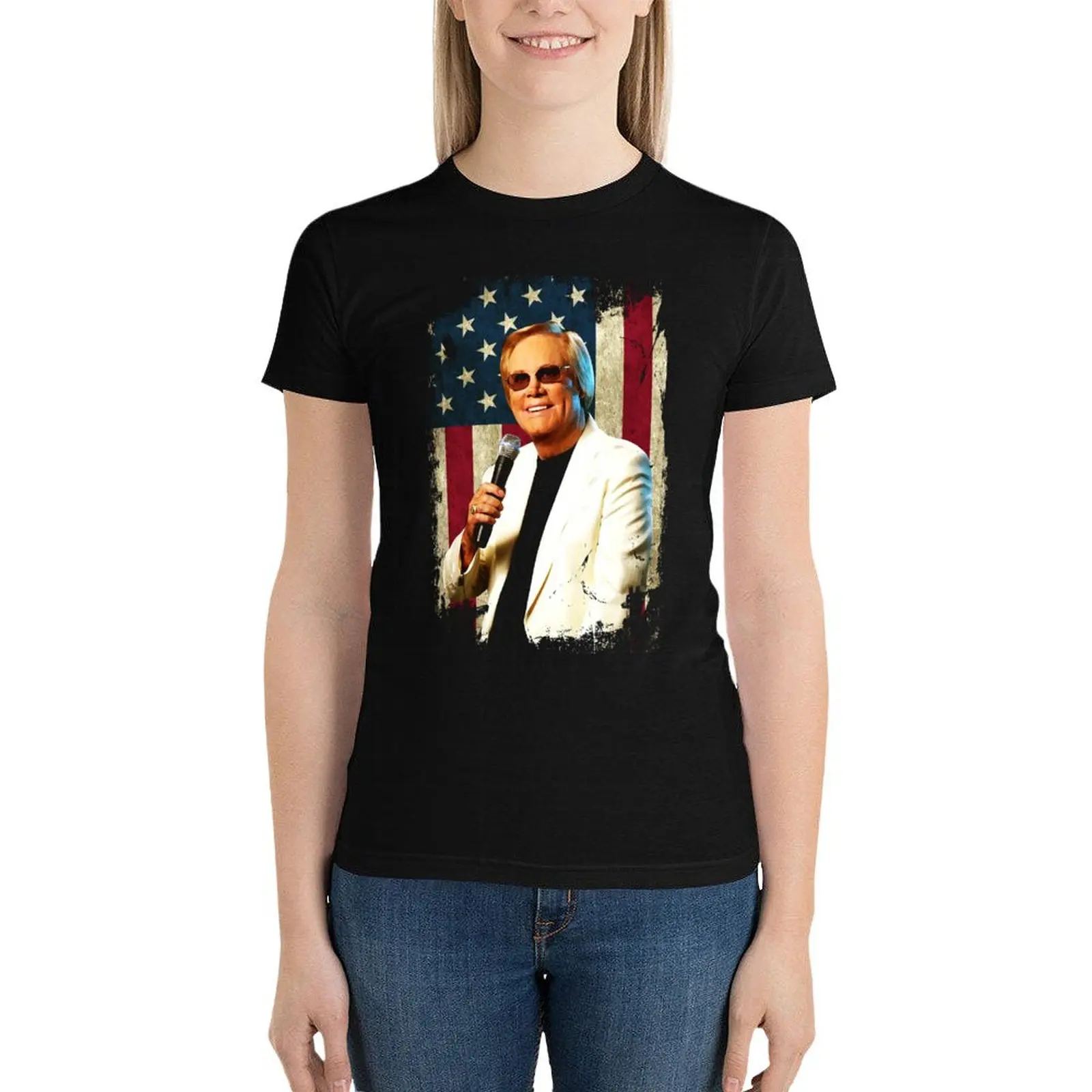 Vintage George Jones T Shirt For Mens and Womens Tee T-Shirt summer top summer tops Female clothing tees T-shirt Women