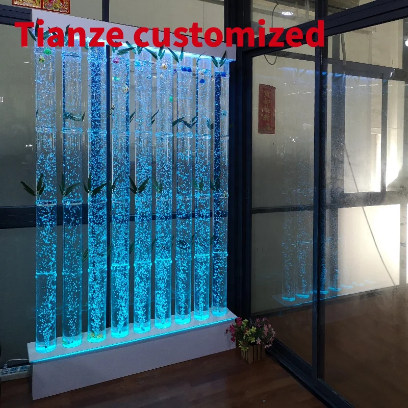 (Customized) indoor home decoration led glowing acrylic water bubble lamp wall room divider screen