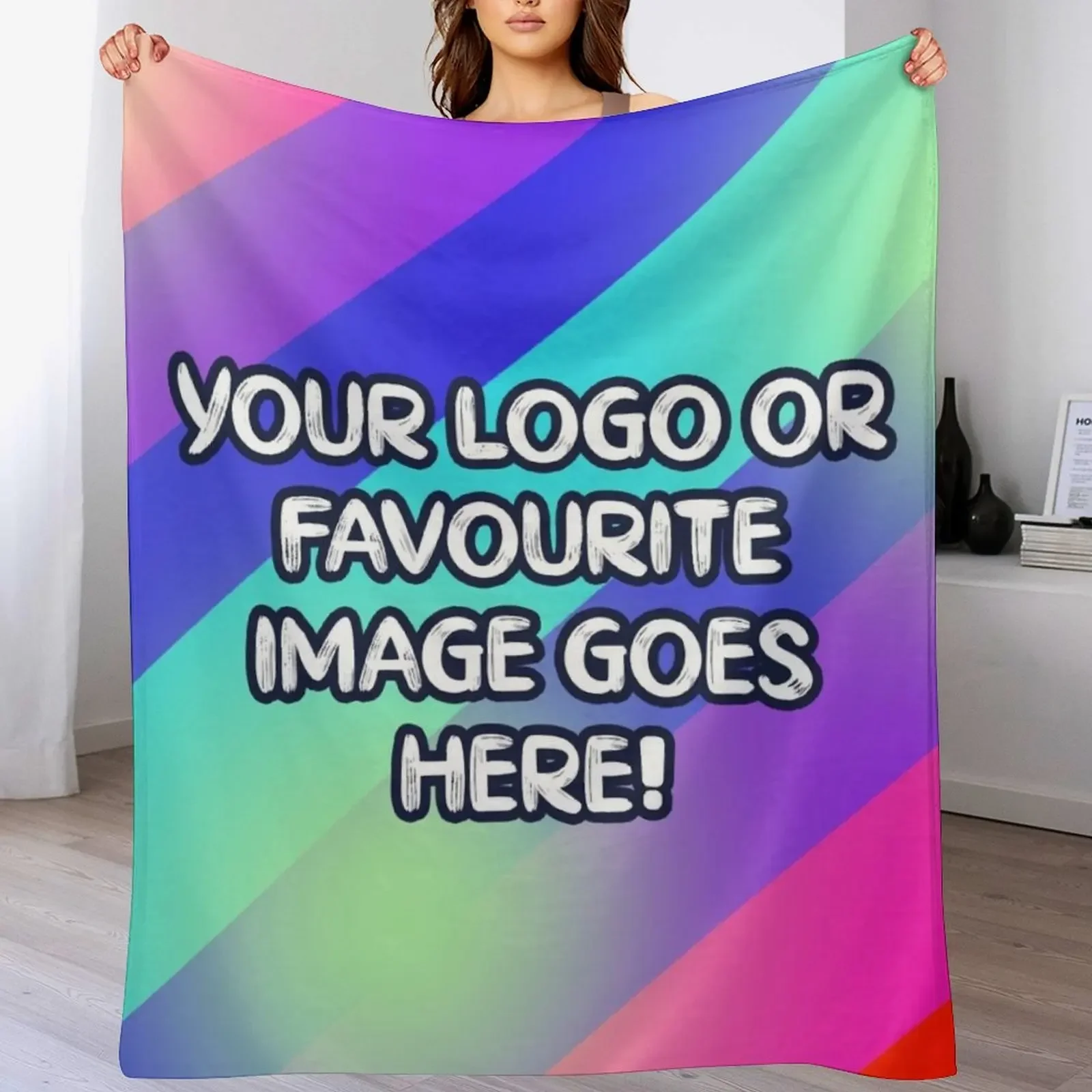 Request your own custom images (Read Description) texts, logos, designs, memes, photos, posters Custom Throw Blanket