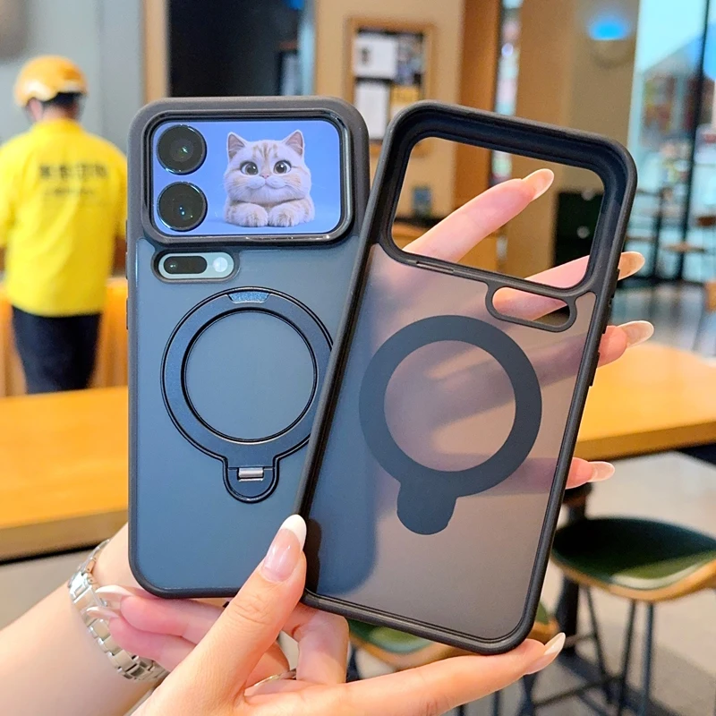 

Matte Phone Case For XiaoMi Mi 17 Pro Max PC Hard Shell Protective MagSafe Magnetic Wireless Charge With Holder Back Cover