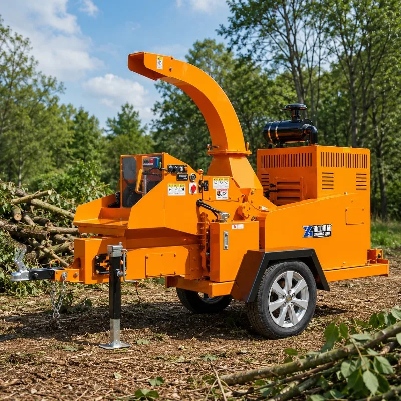 Diesel Wood Chipper Machine Customized High Efficiency Mobile Crusher for Farm Garden Pruning Waste
