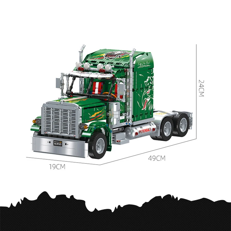 JJ9069 Static Version DIY Trailer Truck Front Model Building Block Technical Educational Assembly Toy Bricks For Boys Adult Gift