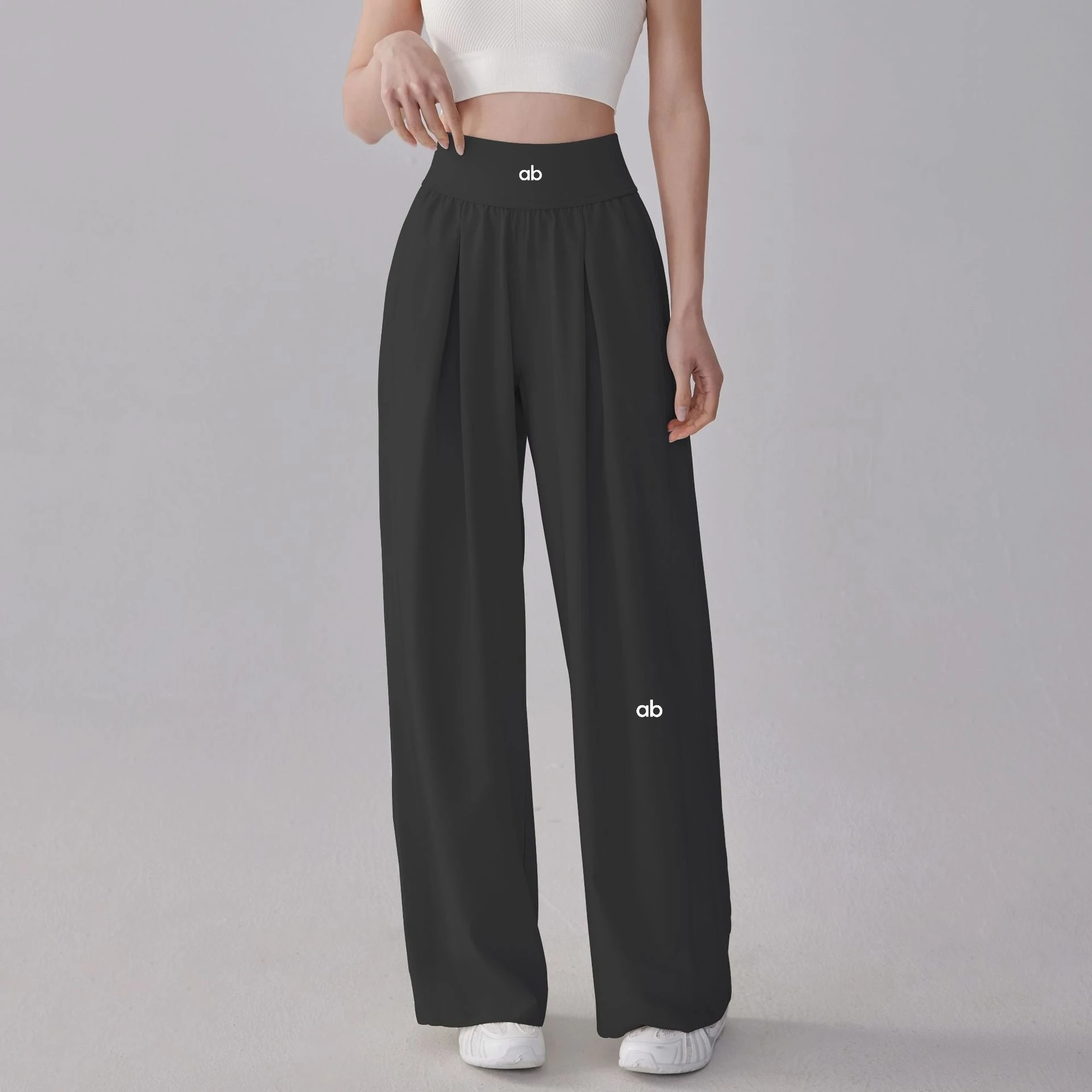 Women High Waist Loose Straight Leg Yoga Pants Quick‑Dry High‑Stretch Cooling Thin Wide Leg Running Fitness Sport Long Trousers