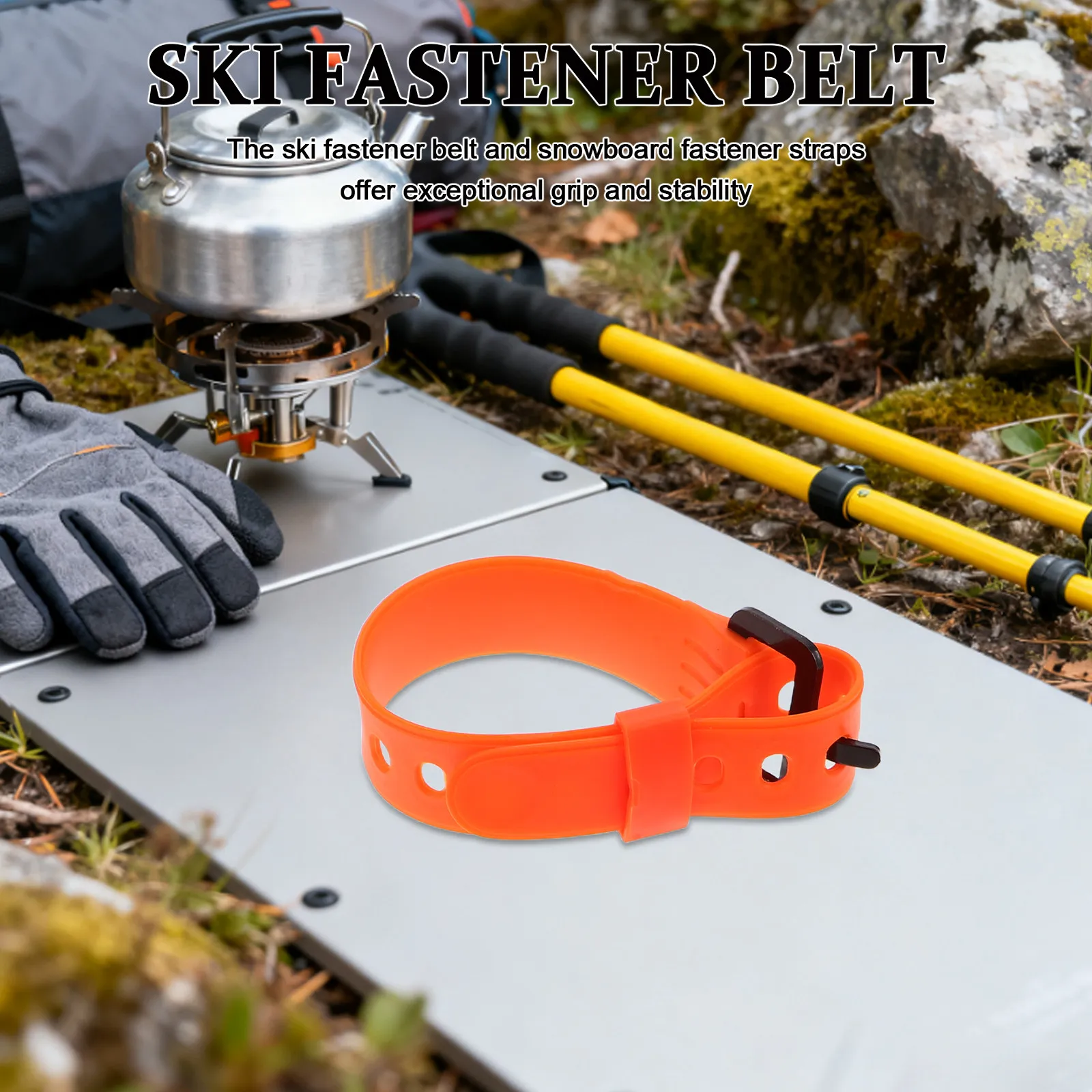 

4Pcs Adjustable Snowshoe Straps Quick-Release Ski Boot Ratchet Straps Snowboard Binding Strap Replacement Ski Fastener Belt