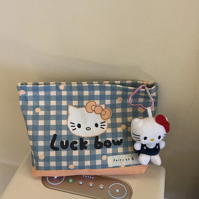 Sanrio Kawaii Hello Kitty Y2K trucco borsa da toilette borsa ragazza cuore simpatico cartone animato Anime borsa rossetto marea regalo per i bambini