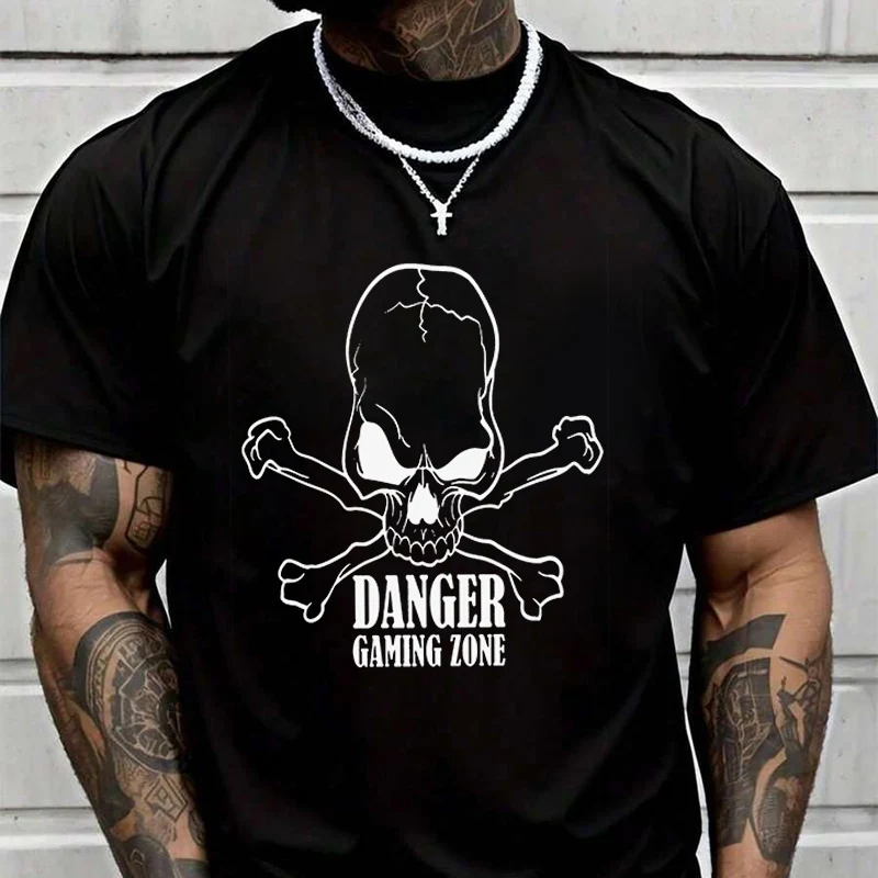 Summer Danger Gaming Zone T-Shirt Men Women Loose Breathable Quick Drying Short Sleeved Sports TShirt