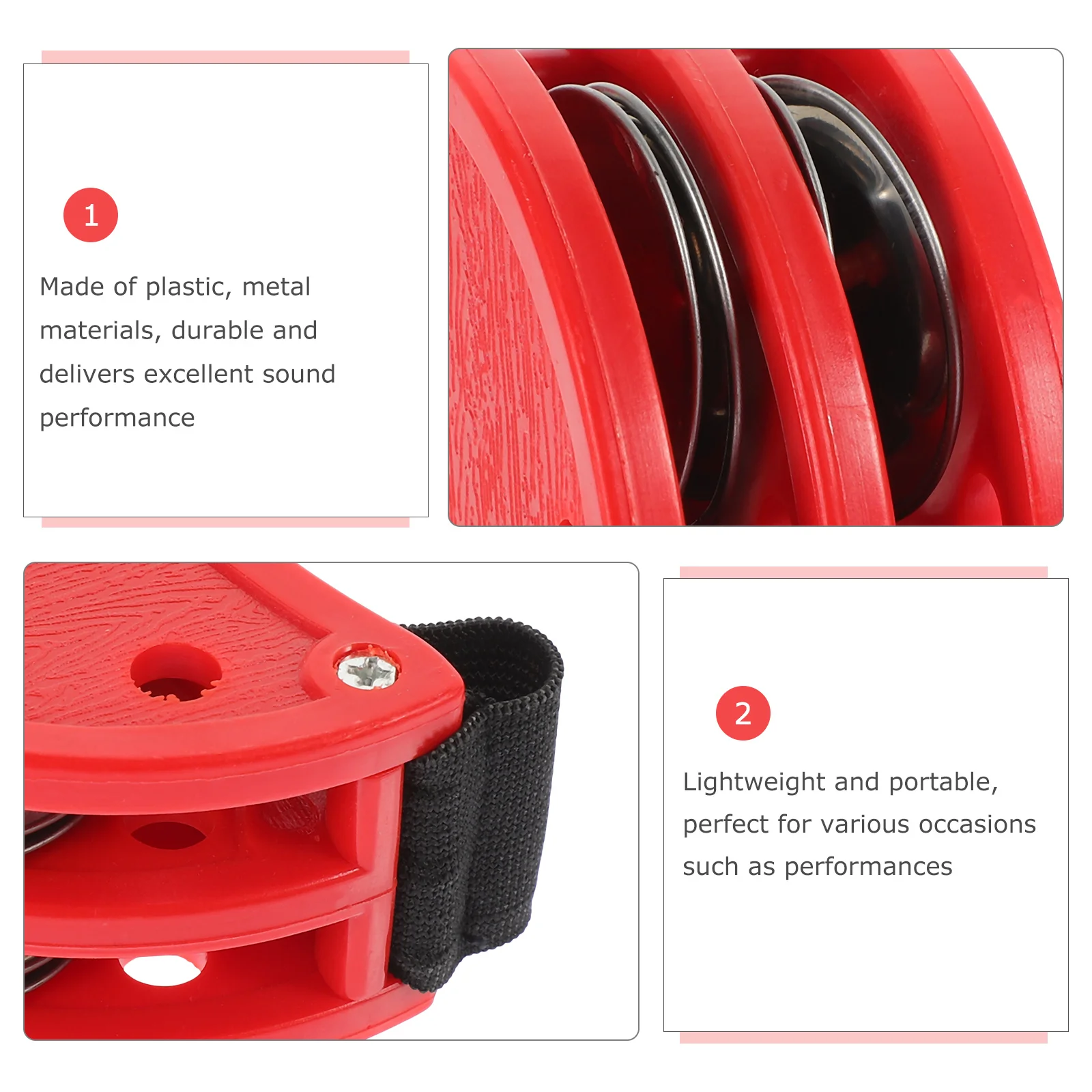 

Tambourine For Double Row Metal Jingles Percussion Instrument Durable Music Enlightenment Portable Rhythm Drum